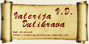 Valerija Dulikrava vizit kartica